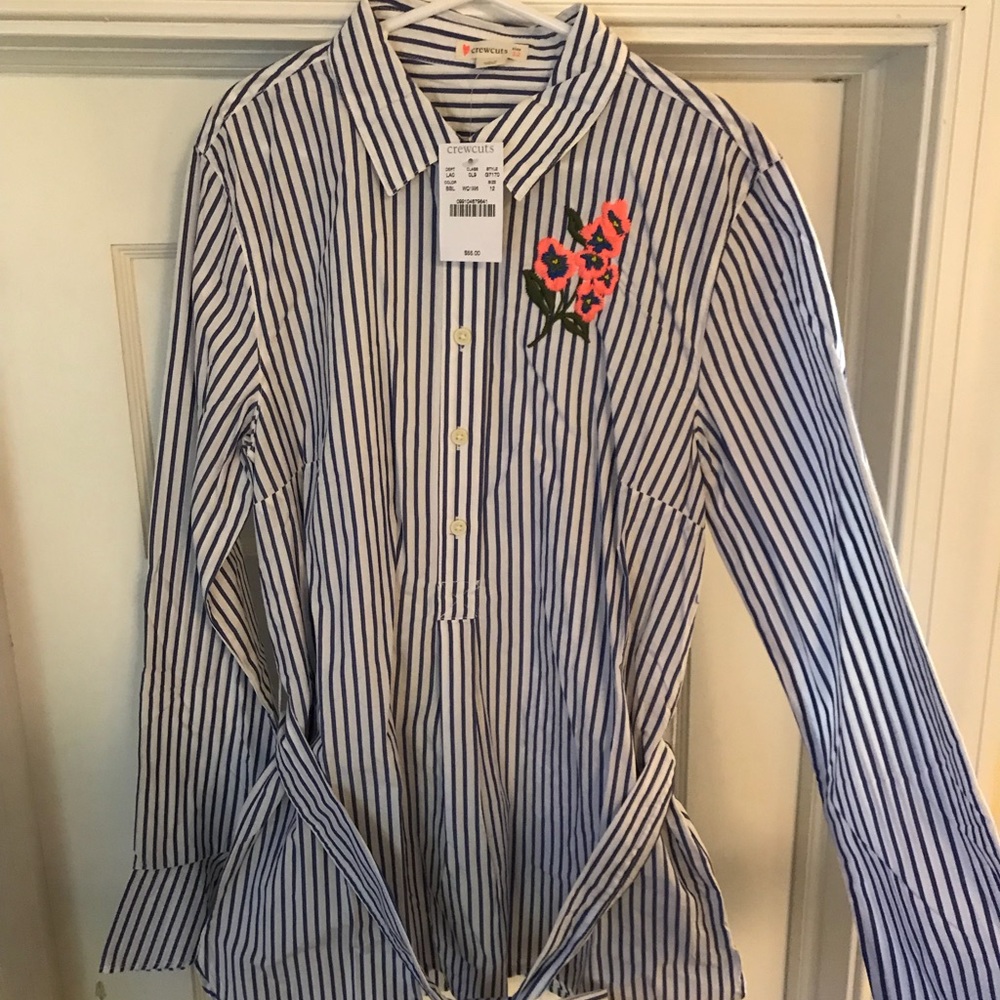 ⭐️ Crewcuts size 12 embroidered striped tunic, NWT